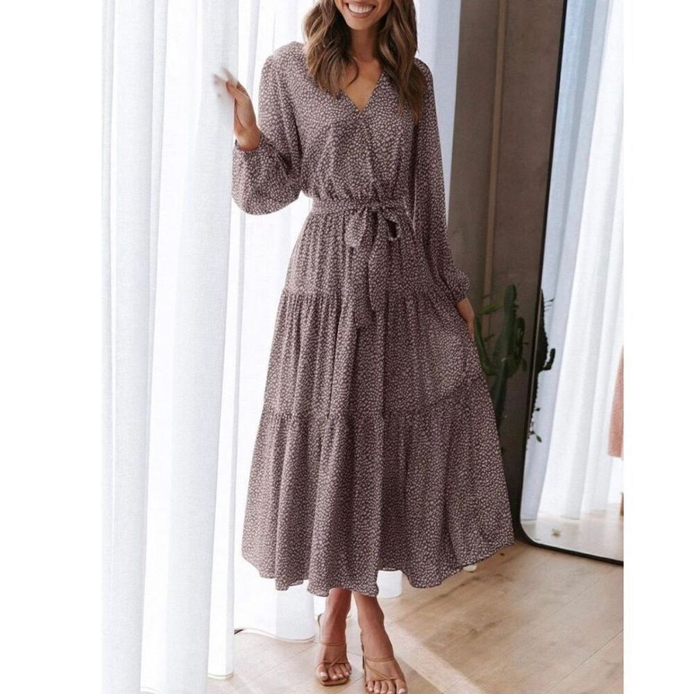 Petal & Pup Printed Long Sleeve Wrap Dress Size 2